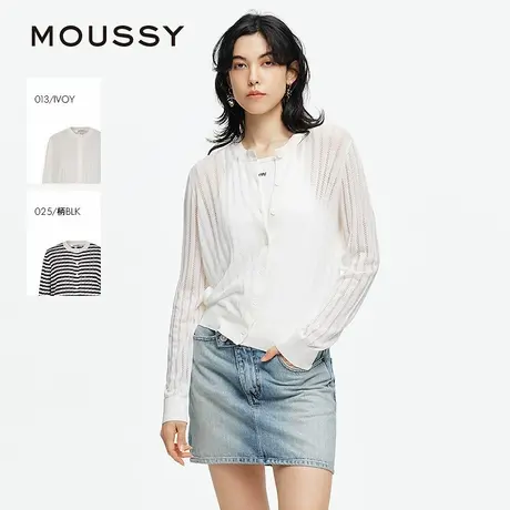 MOUSSY 2025夏季新品简约通勤风轻薄针织开衫女028ISA70-3751商品大图