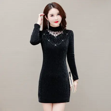 中长款修身显瘦加绒打底衫女2023年秋冬装新款洋气减龄遮肚子小衫商品大图