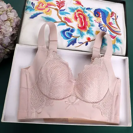 美容院调整型内衣收副乳防下垂大码文胸大胸显小胸六排扣薄款胸罩商品大图