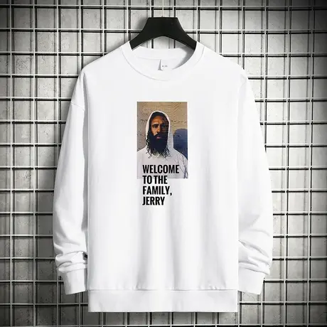 重磅纯棉卫衣男摇粒绒秋冬款保暖宽松潮流圆领长袖t恤无帽上衣服商品大图