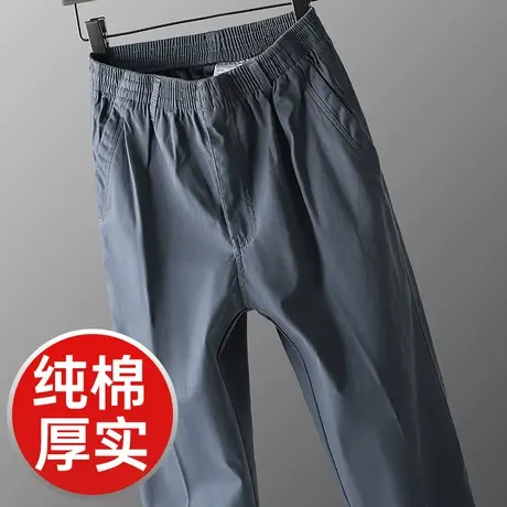 纯棉休闲裤男款宽松直筒男士裤子秋款2023新款中老年大码厚款长裤商品大图