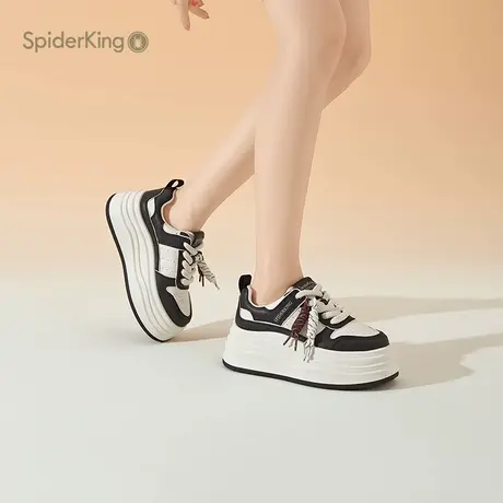 蜘蛛王女鞋官方旗舰2025秋季新款厚底小白鞋真皮增高时尚板鞋休闲图片