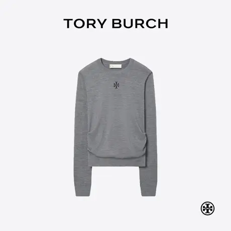 TORY BURCH 汤丽柏琦 双T LOGO圆领套头羊毛毛衣 176395商品大图