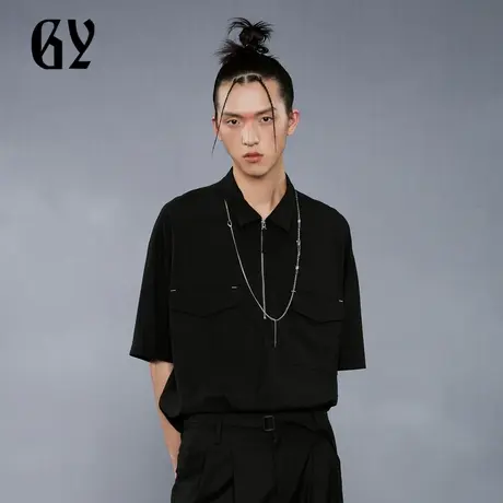 雅戈尔奥莱 GY男装夏季翻领双袋设计挺括有型男士短袖衬衫商品大图