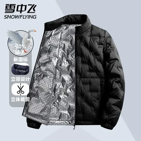 雪中飞轻薄羽绒服男款2025新款冬季立领冬装保暖加厚防风男士外套商品大图