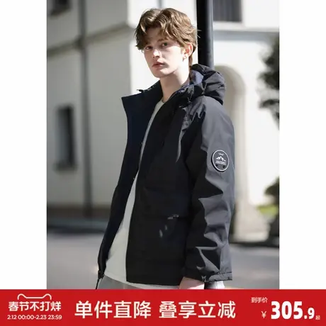 唐狮2026冬季男连帽工装双面穿厚外套时尚休闲青少年潮工装男士商品大图