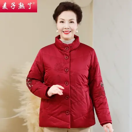 妈妈冬装棉袄外套短款小个子2023新洋气中老年人女装阔太太棉衣服商品大图