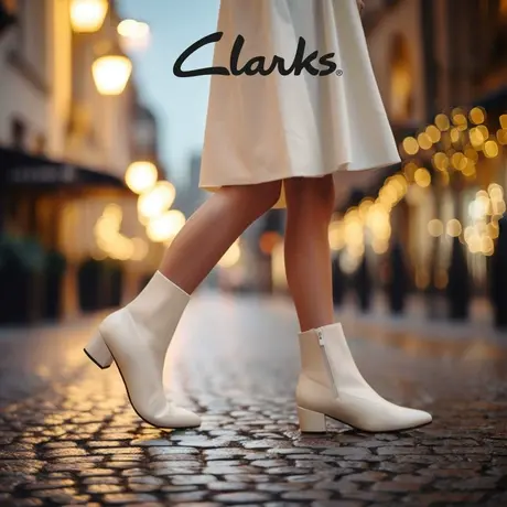 Clarks其乐妮雅系列女鞋秋季舒适粗跟拉链及踝靴时装靴商品大图