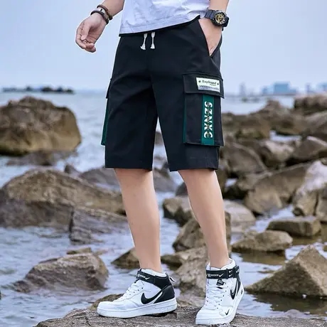 短裤男夏季薄款潮流宽松休闲中裤ins潮牌外穿多口袋五分工装裤子商品大图
