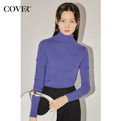 COVER冬季提花工艺轻盈保暖羊绒衫商品大图