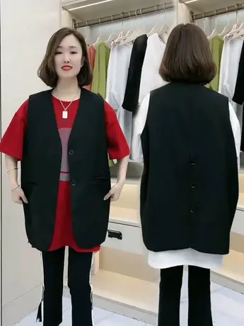 2023春秋新款时尚西装马甲休闲百搭上衣气质显瘦马甲洋气减龄韩版商品大图