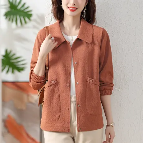 妈妈秋装新款洋气外套女宽松加大码女装中老年人休闲显瘦夹克上衣图片