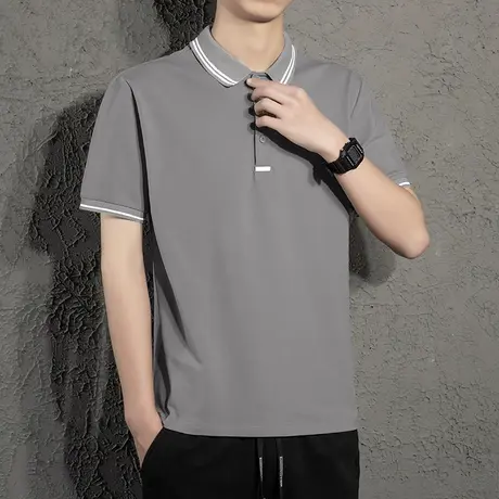 翻领商务休闲POLO衫男士短袖T恤夏季薄款夏天2023新款上衣服百搭商品大图