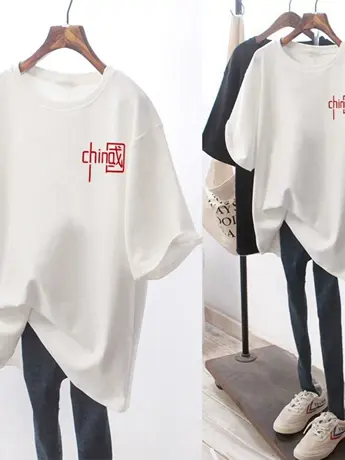 国潮中国短袖2023早春新款仿棉t恤女夏季薄款设计感小众上衣服ins商品大图