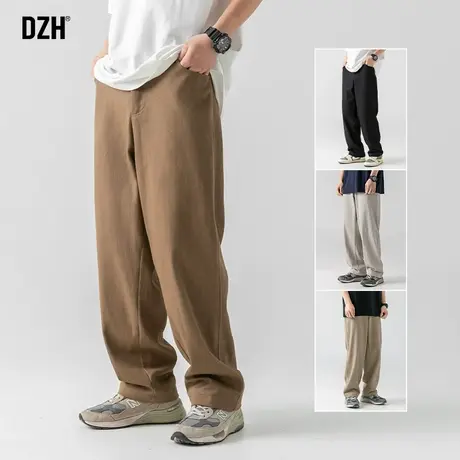 男士美式直筒裤垂感高级感棕色裤子男款休闲裤男秋季男裤直筒长裤图片