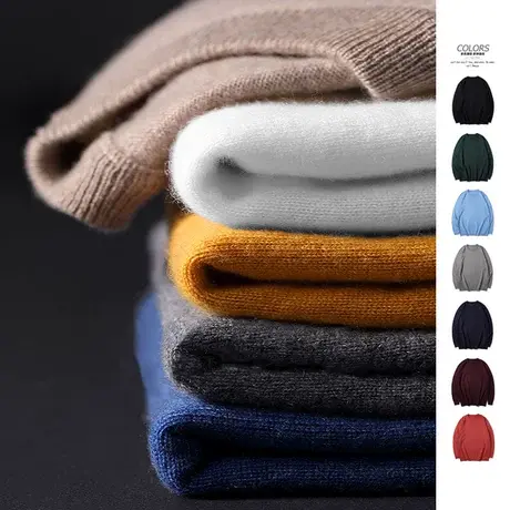 伟臣大码男装针织衫加肥加大男胖子毛衣秋装男士线衣秋冬圆领商品大图