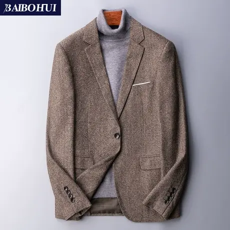 男士休闲西装外套韩版秋季新款潮流时尚英伦小西服男修身单件上衣商品大图