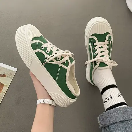 半拖鞋帆布鞋女2024春夏季新款包头凉拖鞋子女鞋外穿拖鞋休闲板鞋商品大图