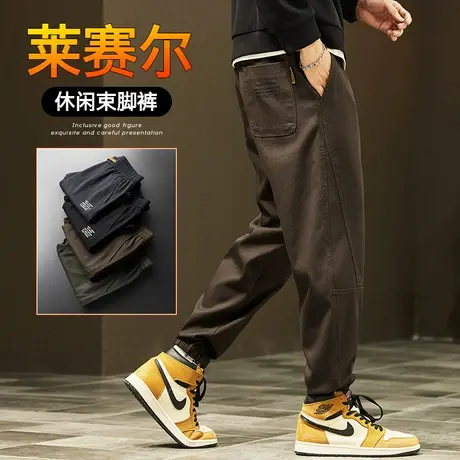 男士潮牌痞帅工装春秋款春季2024新款男生束脚休闲裤子男裤9分裤商品大图
