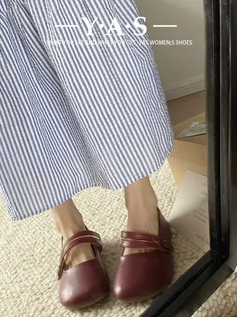 单鞋女夏季平底鞋2024新款软底豆豆鞋法式晚晚温柔风玛丽珍小皮鞋商品大图