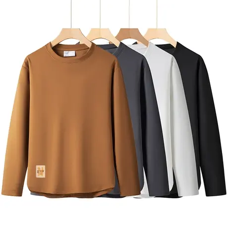 240克重磅长袖t恤男春秋季内搭秋衣打底体恤衫日系圆领百搭上衣服商品大图