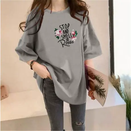 大码女装2023年新款夏装宽松遮肚上衣胖妹妹洋气显廋韩版短袖t恤商品大图