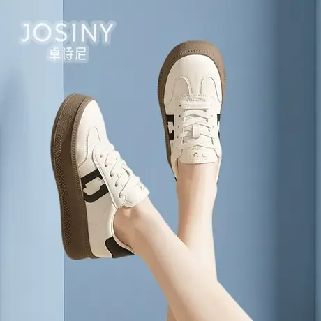 卓诗尼休闲板鞋女款2024新款春款小白鞋平底鞋商场同款402A22841商品大图