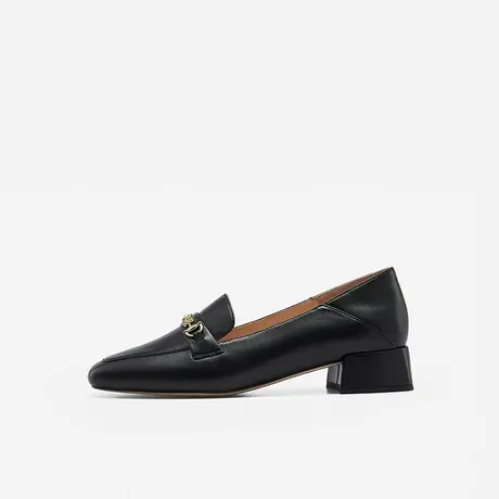Nine West/玖熙2023年春夏新款乐福鞋女珠钻衔扣方头中口低跟单鞋图片