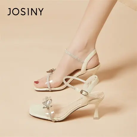 Josiny/卓诗尼凉鞋细跟2024年春季新款配裙子高跟鞋女海边时装鞋商品大图