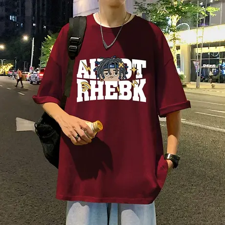 纯棉oversize美式短袖T恤男夏季宽松hiphop潮流发泡印花情侣半袖商品大图