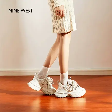 Nine West/玖熙奶油特工老爹鞋女夏季新款网红超火爆款厚底休闲鞋图片