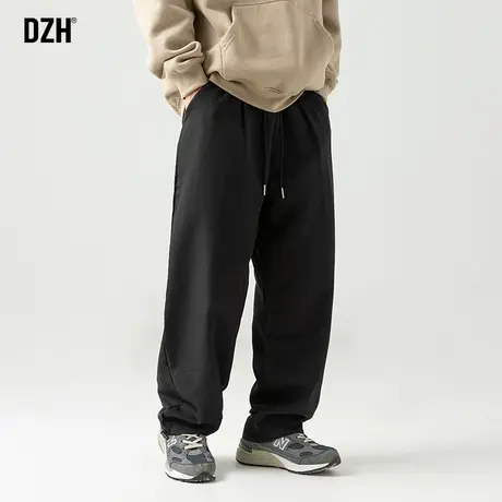男士黑色裤子宽松直筒休闲百搭秋季男裤2023新款美式工装裤潮牌男商品大图