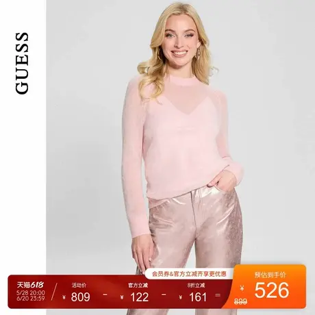 GUESS25年新款春季女士气质纯色休闲百搭羊毛针织衫-W5RR06Z3HQ0商品大图