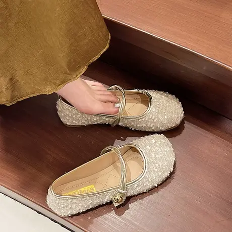 法式气质玛丽珍鞋女2025春季新款小香风高级感单鞋软底圆头豆豆鞋图片