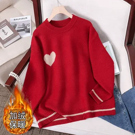 女士兔年红色毛衣女加厚2023年新款爆款本命年打底衫女上衣冬季商品大图