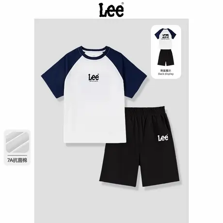 Lee童装男童夏套装2025新款中大童夏季短袖短裤儿童短袖t恤纯棉薄图片