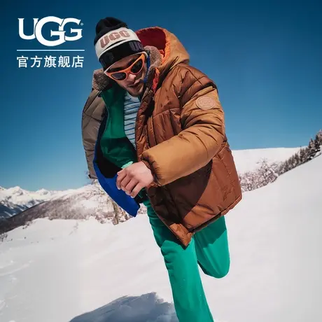 UGG冬季新款男女同款舒适保暖连帽休闲二合一双面穿棉服 1158696图片