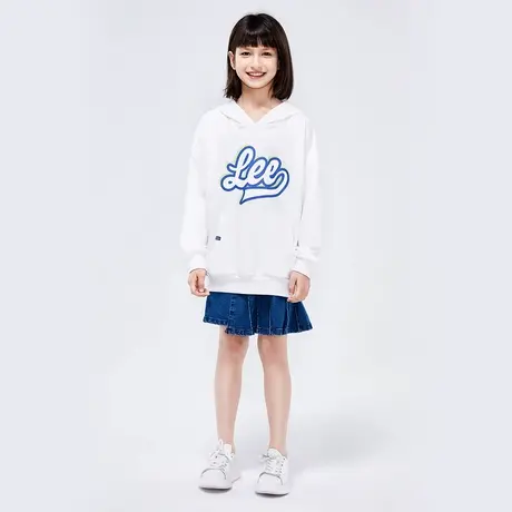 Lee童装印花logo连帽卫衣女童2025年秋季新款休闲舒适宽松上衣商品大图
