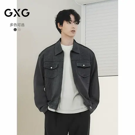 GXG男装  满版复古花型肌理夹克廓形休闲外套男 2025秋季新品图片
