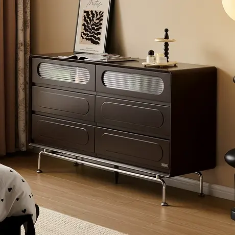 全友129007午夜巴黎斗柜靠墙柜客厅抽屉式收纳边柜商品大图