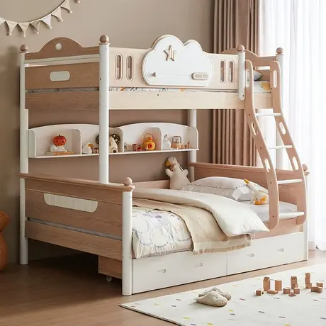 政府补贴全友家居姐弟型互不打扰上下铺双层纯实木青少年儿童床商品大图