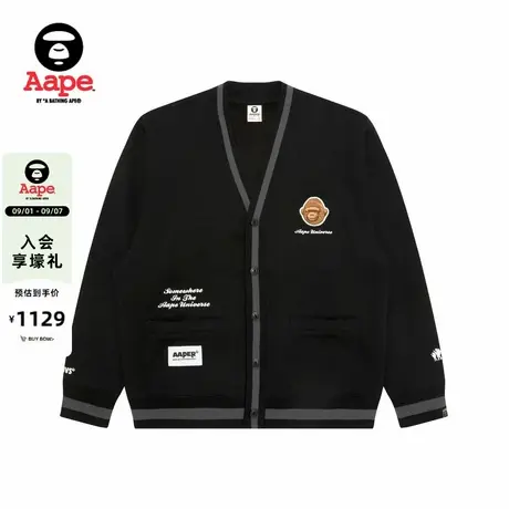 Aape旗舰店男装秋冬猿人军团刺绣薄绒卫衣开衫外套C374XXP商品大图