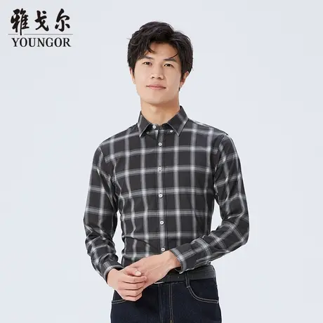 雅戈尔奥莱 商场同款男士长袖衬衫秋冬新款官方商务休闲长袖衬衫商品大图