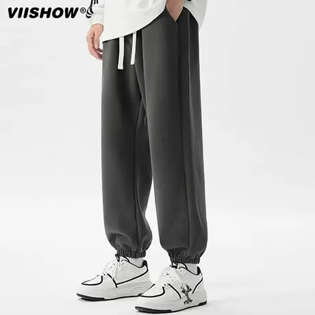 VIISHOW直筒抽绳休闲长裤男秋季新款运动宽松休闲裤潮牌时尚裤子商品大图