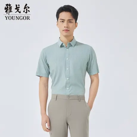 【商场同款】雅戈尔男士短袖衬衫夏季新款官方商务休闲衬衫S3546商品大图