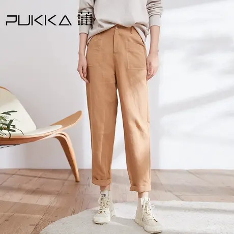 蒲PUKKA 女装棉质休闲裤2023春装新款设计感原创女裤子商场同款图片