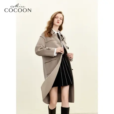 MISSCOCOON非正式学院风2023冬装新款女装百搭学院风毛呢大衣商品大图