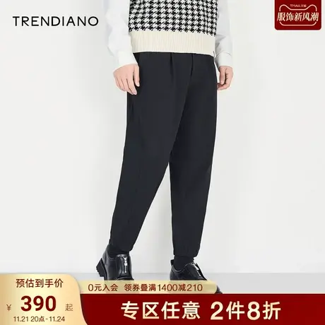 TRENDIANO官方男装秋季新款裤子男款直筒时尚休闲长裤九分裤商品大图