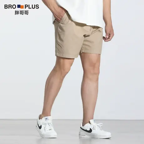 [纯棉薄款裤]宽松大码5分短裤男加肥加大简约透气运动体闲五分裤图片