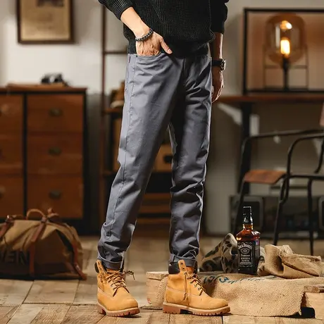 潮流百搭束脚工装裤长裤男装男士春秋冬休闲裤多袋大码时尚长裤商品大图